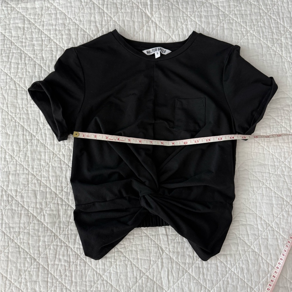 Walter Baker Black Short Sleeve Twist Tee - Picture 2 of 14